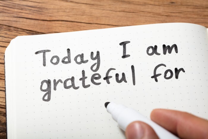 today I am grateful for written in a journal