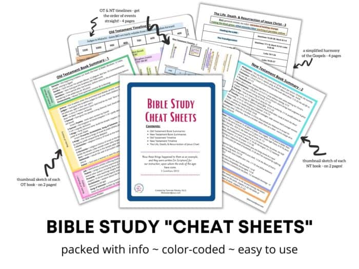 bible study cheat sheets